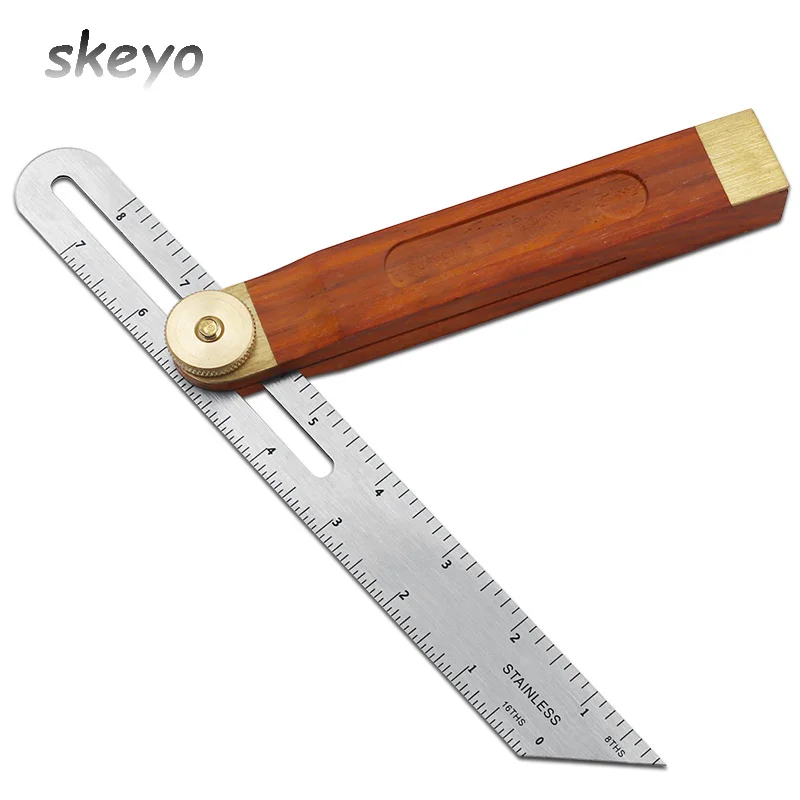 Угловые линейки измерительные приборы Tri Square Sliding T Bevel с деревянной ручкой