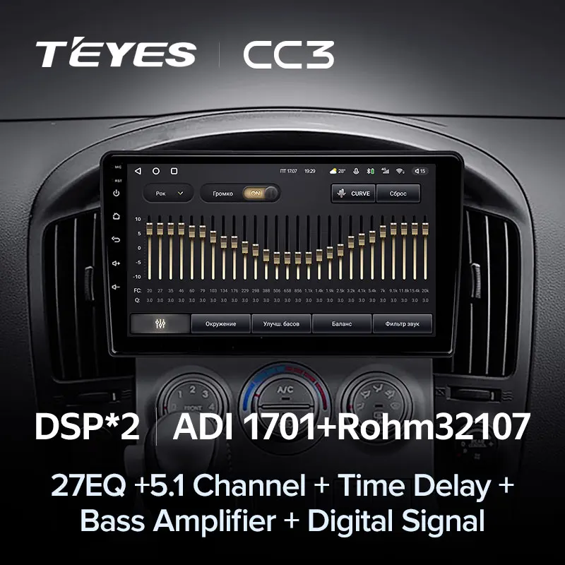 TEYES CC3 Штатная магнитола For Хендай Н1 2 TQ Hyundai H1 II 2007 - 2015 до 8-ЯДЕР 6 + 128ГБ 27EQ DSP