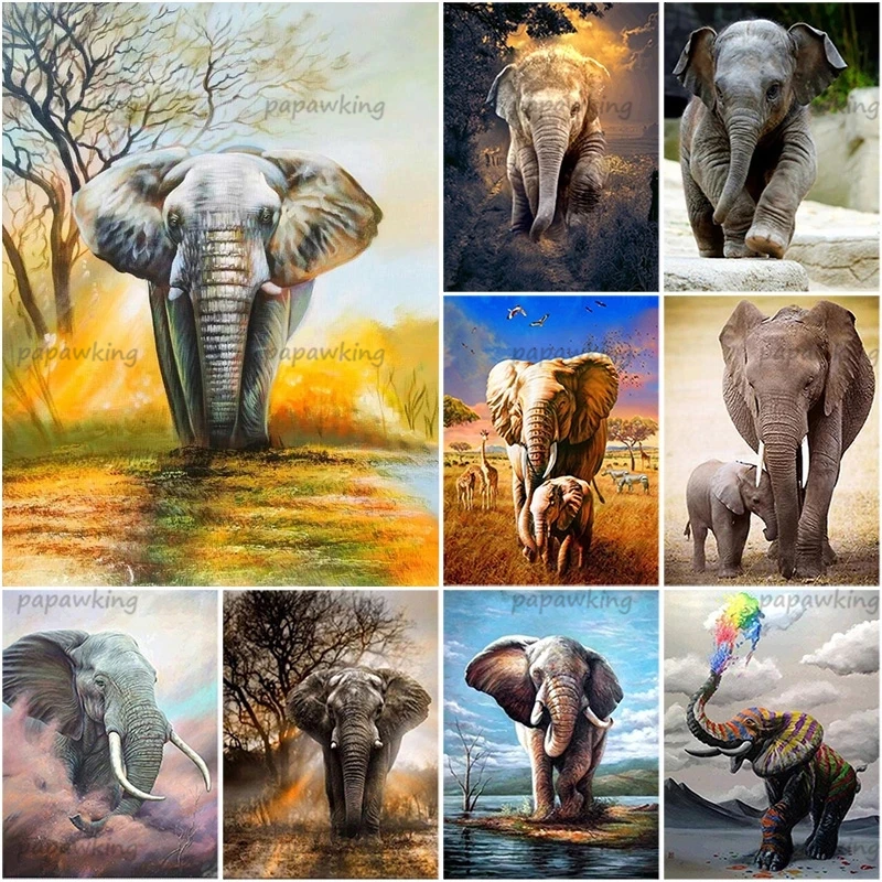 

Diy Elephant 5D Diamond Painting Full Square/round Drill Animal Diamont Embroidery Cross Stitch Kits Mosaic Home Decor Wall Art