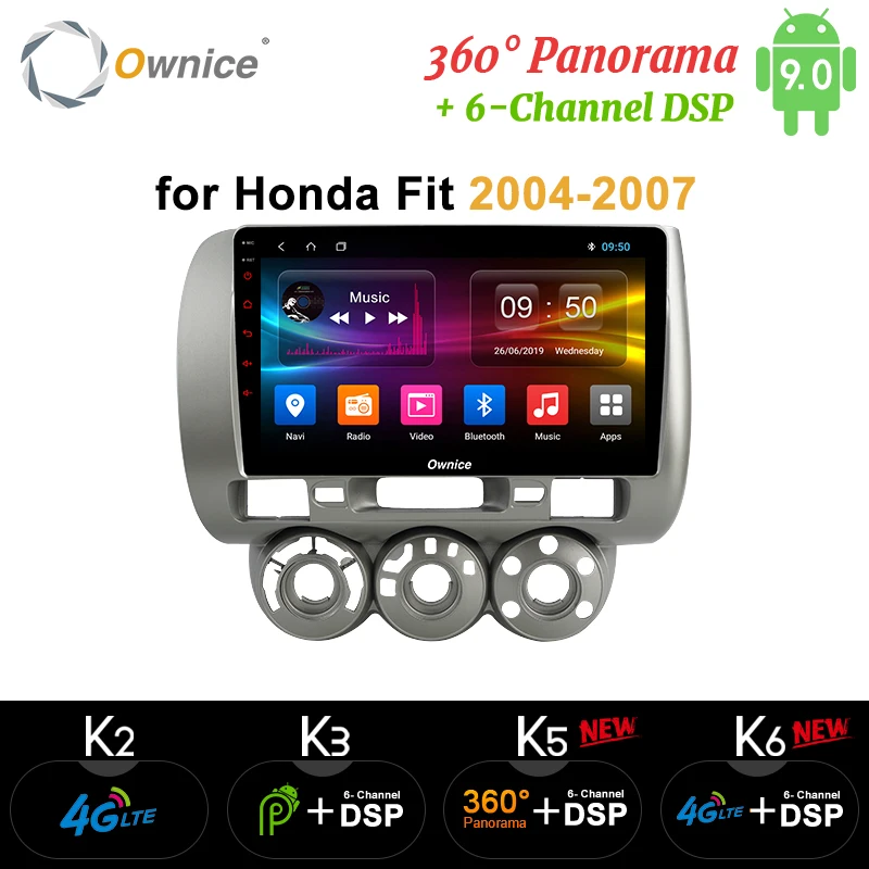 Ownice K3 K5 K6 IPS Android 9 0 автомобильный DVD плеер GPS для honda Fit jazz 2004 2005 2006 2007 Радио Стерео Navi