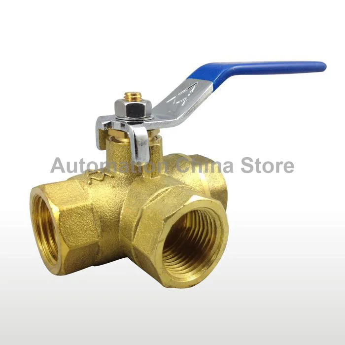 Three-way Brass Ball valve T type Water inlet pipe joint accessories Diverter DN15 DN20 DN25 | Обустройство дома