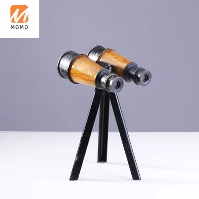 

Creative European Retro Bracket Telescope Model Living Room Study Window Table Decorations Small Ornaments Props Set