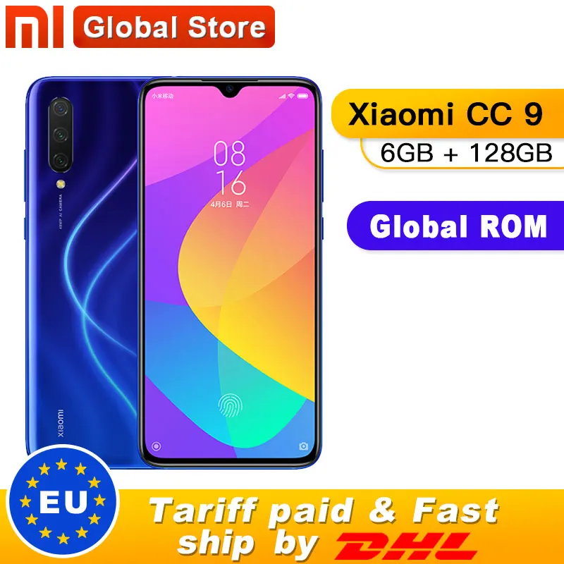 Глобальная ПЗУ Xiaomi Mi CC9 6 ГБ ОЗУ 128 Гб мобильный телефон Snapdragon 710 48MP Тройная камера