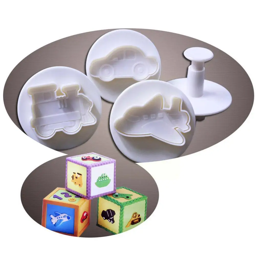 4 шт./компл. пластиковые формы для печенья в форме самолета транспортного