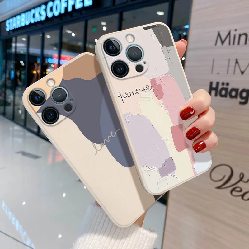 

Silicon Case For iPhone 13 Pro Max Case Aesthetics Funda Iphone 11 12 Pro Max 7 8 6 6s Plus X Xs Max XR 12 Mini SE 2020 Covers