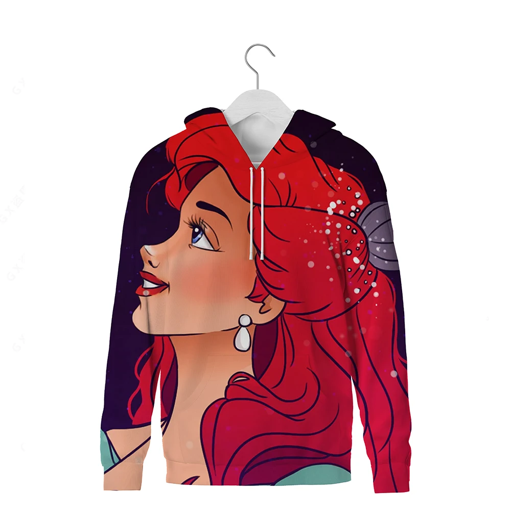 

Hoodie 3D printing Disney animation Little Mermaid women's clothing autumn and winter new cool women's clothing Harajuku girls