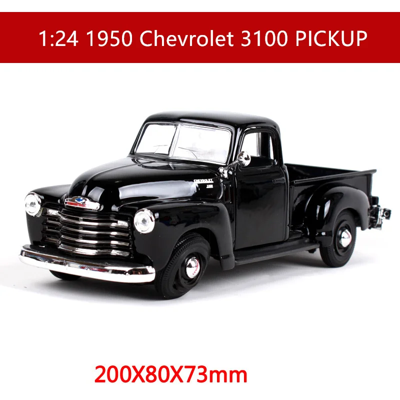 Черный Maisto 1:24 Chevrolet Ретро пикап моделирование Моделирование сплав модель автомобиля ремесла Коллекция игрушек инструменты подарок - Цвет: Черный