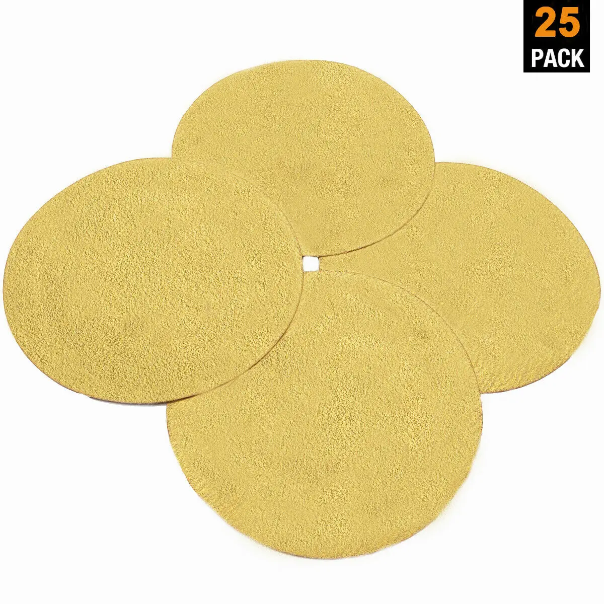 25PCS 6 Inch Gold Sanding Discs Hook and Loop No Hole 40 Grit Sander Sandpaper