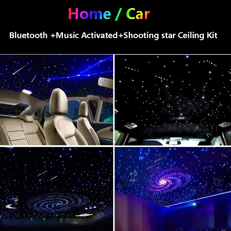 RGB мерцающий потолочный светильник с Bluetooth app метеоритный волоконно-оптический