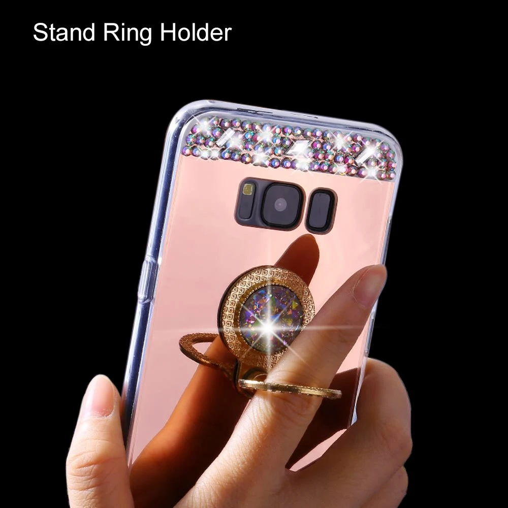 LLZ.COQUE роскошный 3D Блестящий зеркальный чехол с подставкой или Samsung A3 A5 A6 A8 J3 J4 J5 J6