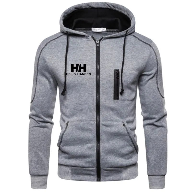 

Fashion Brand 2021 New Men's Casual Zipper Hoodies Sweatshirts Male Black Red Grey Blue Solid Color Hooded Outerwear Tops