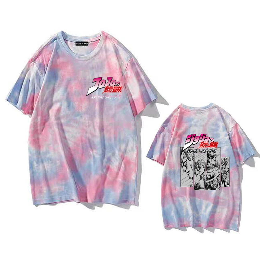 

Anime Harajuku Jojo Bizarre Adventure Printing Tshirt Men/momen Oversized Short Sleeve T-Shirt Tops