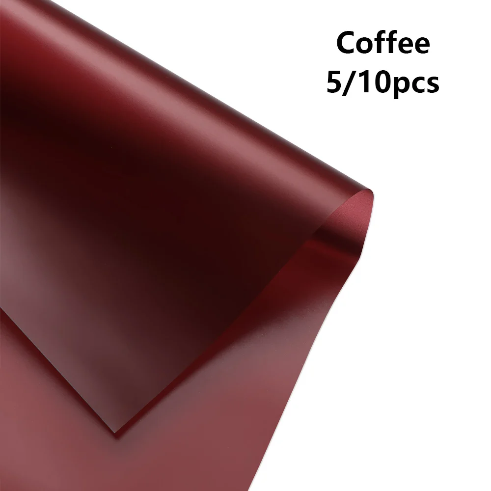coffee 5 шт корейский Стиль полупрозрачная водонепроницаемая бумага обертывание пинг цветок обертывание бумага Рождественская упаковка для свадебного подарка бумага - Цвет: coffee