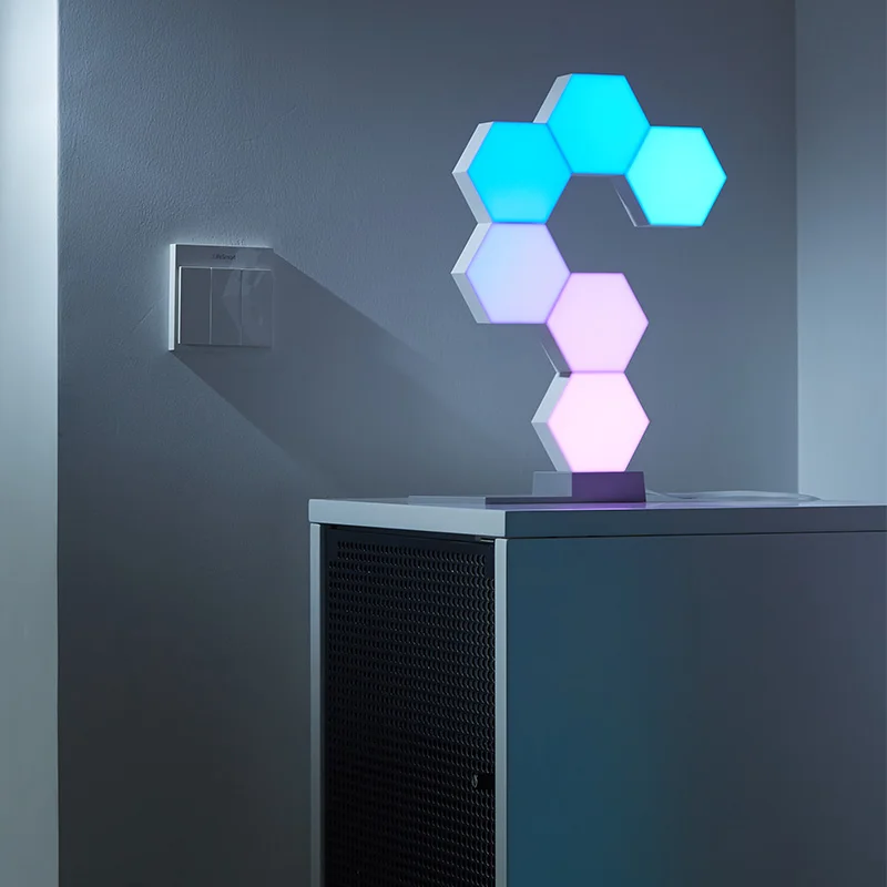 LifeSmart WiFi умный светодиодный квантовый светильник, комплект с 6 блоками и каменной основой, 16 миллионов цветов, Коло-светильник с Alexa Google Home