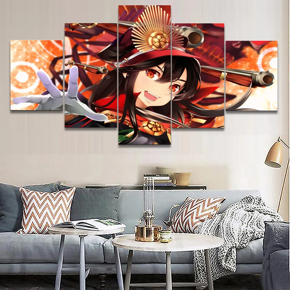 

Prints Pictures Home Wall Art Modular Poster 5 Panel Fate Grand Order Animation Painting On Modern Canvas Living Room Decor