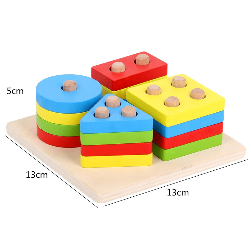 

Logwood Baby Wooden Montessori Education Geometry Intelligence Board Teaching Leaning Match Toys for Children