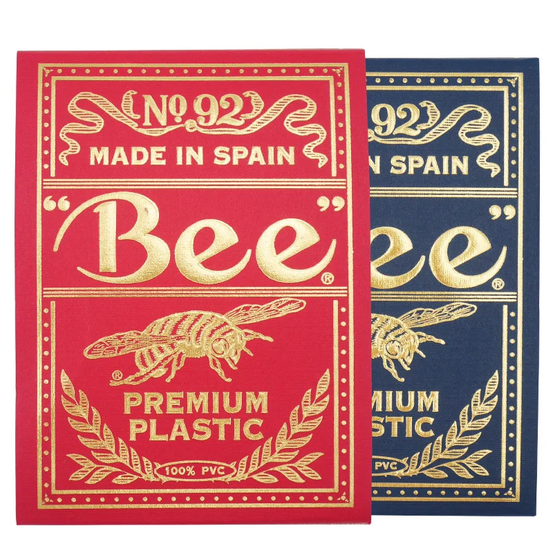 1 колода Bee No.92 премиум пластиковые игральные карты двусторонние матовые для