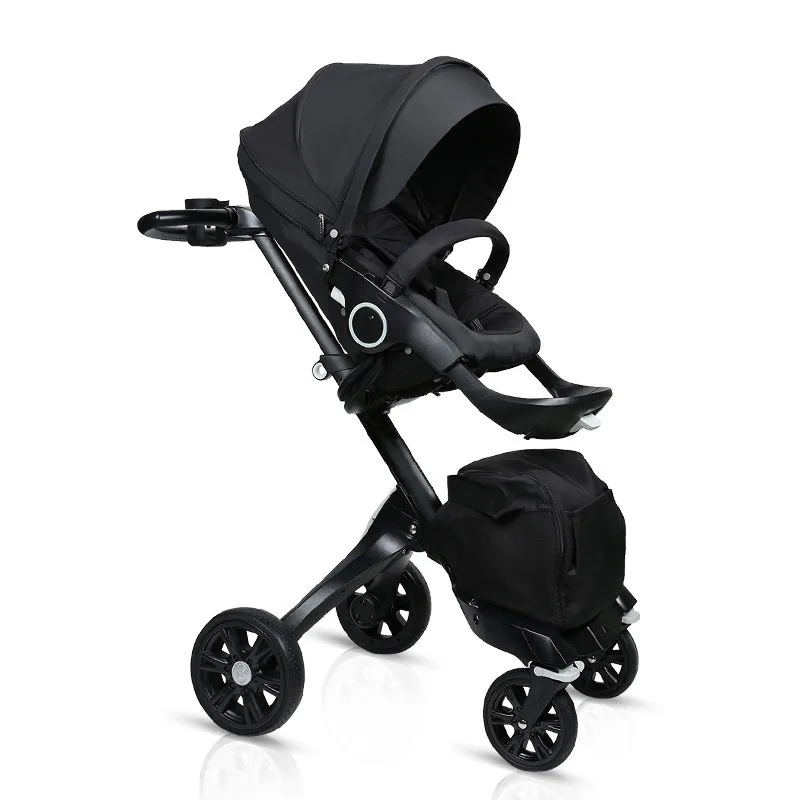 black stroller 1 Большой-ная скидка! Детская коляска 2 в 1, детская коляска для новорожденных, фирменная детская коляска 3 в 1 с люлькой и автокреслом - Цвет: black stroller 1