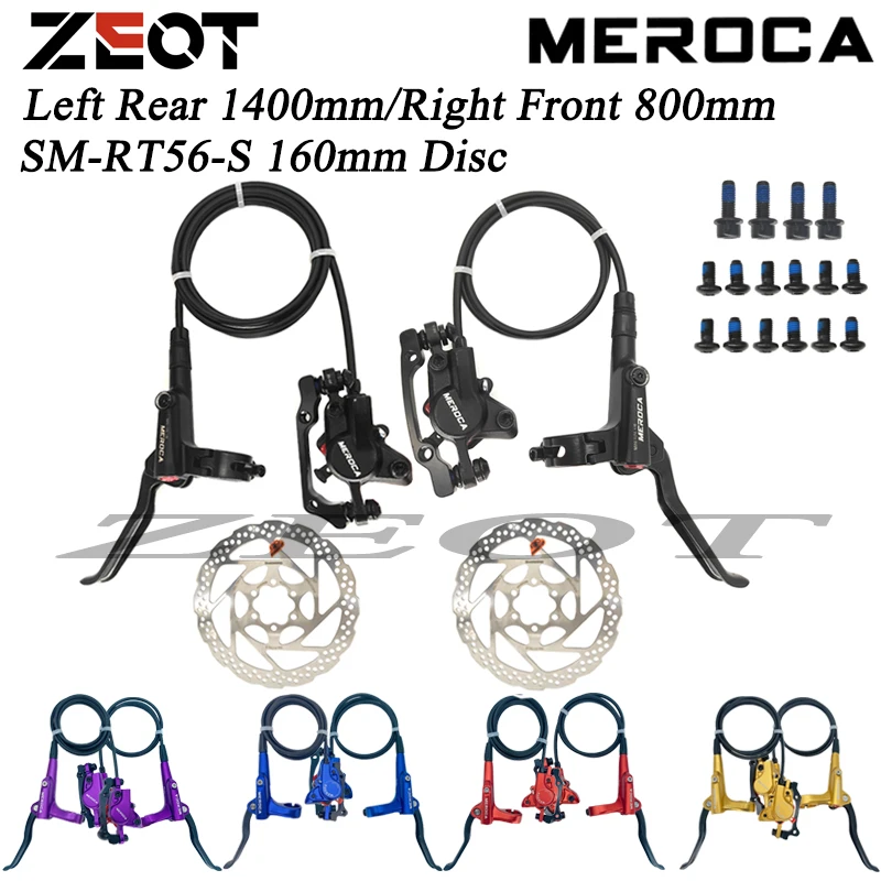 

MEROCA HD-M800 Bike MTB Mountain Bicycle Hydraulic Disc Brake Set Clamp Front Left 800mm / Rear Right 1400mm Bike Brake Parts