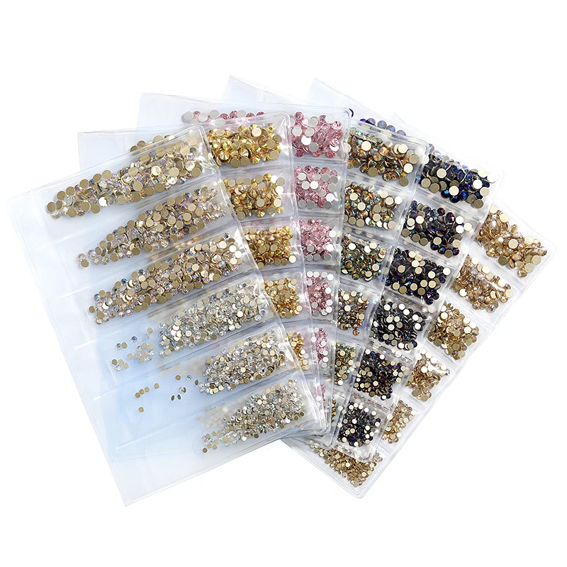 Искусственные ногти разных размеров 1440 штук кристалл AB плоская задняя