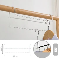 wrought iron double layer dislocation hanger space saving storage bracket household hy99