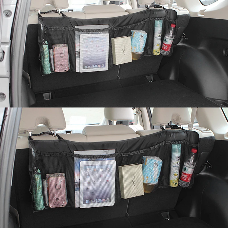 

Car Trunk Organizer Backseat Storage Bag Net For Chevrolet Lacetti Captiva Sail Ford Focus MK2 Fiesta Kuga Ecosport Accessories