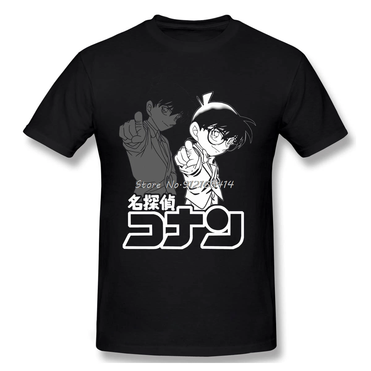 Janpanese Anime Detective Conan Suspense Manga  New Arrival T-Shirt Looking Unique Design O-neck Cotton For Men