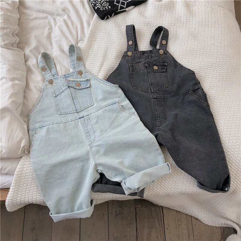 Детский джинсовый комбинезон детский нагрудник брюки для маленьких мальчиков и