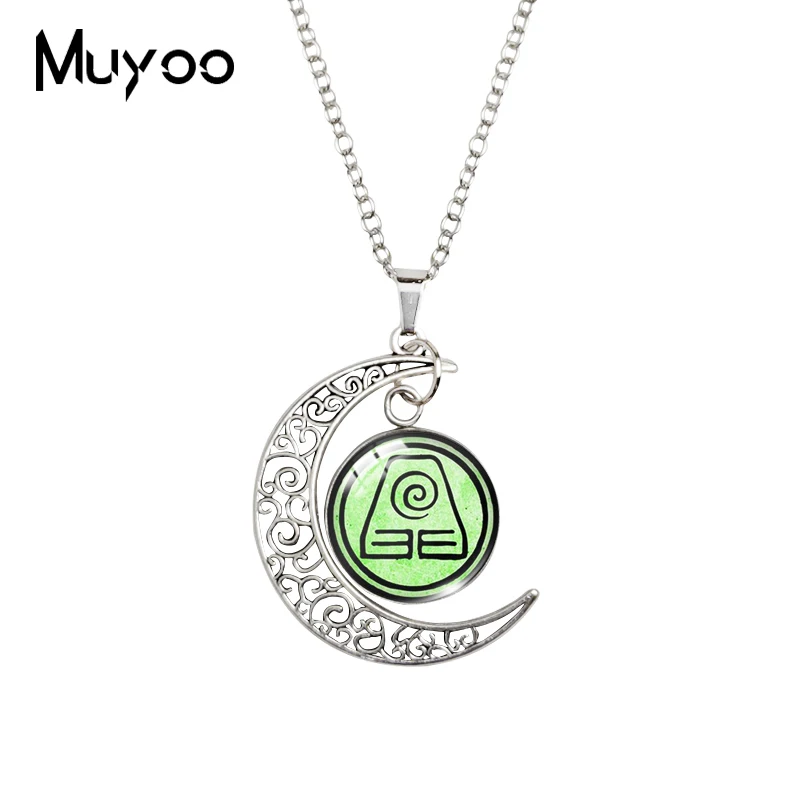 Фото 2020 New Avatar The Last Airbender Moon Necklace Printed Photo Pendant Glass Dome Necklaces Round Jewelry №2