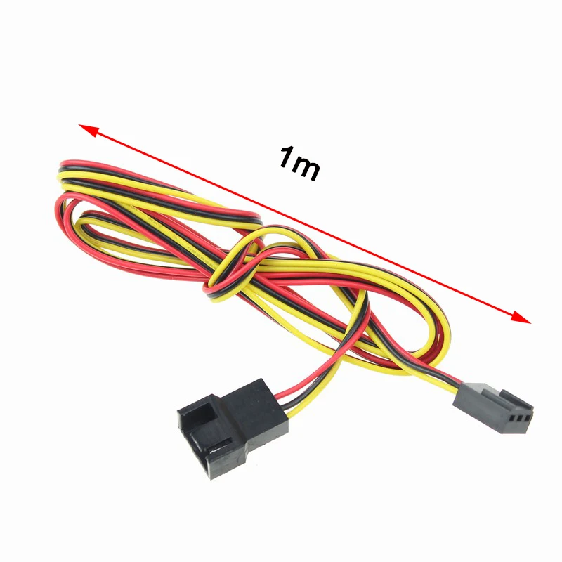 10pcs LED Strip Connector 3pin Wire Cable Male to Female Extension black red yellow 100cm Length | Компьютеры и офис