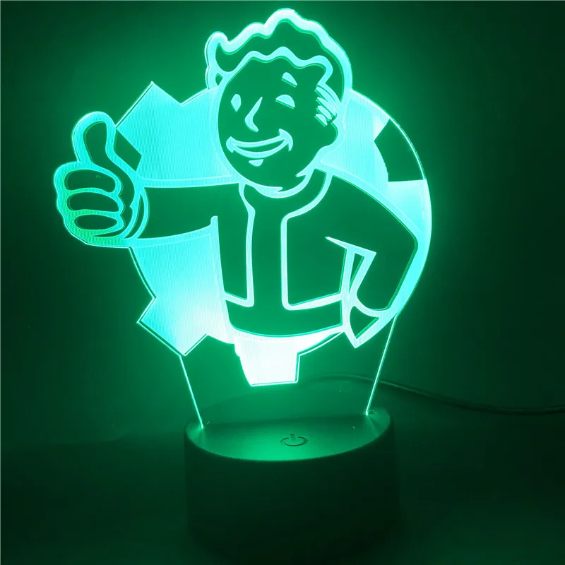 3d светодиодный ночной Светильник игра убежище логотип Красочные USB LED детская