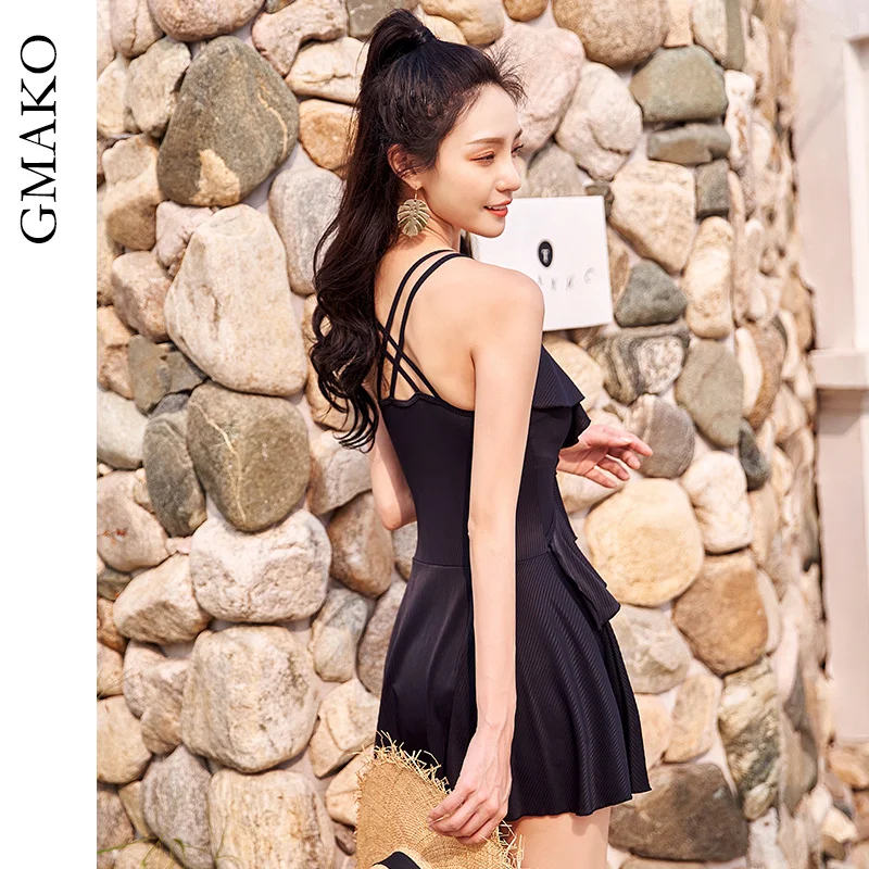 Верблюжий Цельный купальник Женский скрывающий живот тонкий женский