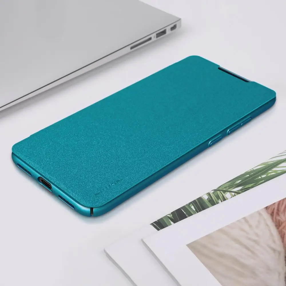Для Xiaomi Redmi Note 3/7/8/фотоаппаратов моментальной печати 7S чехол Nillkin Sparkle Флип кожаный чехол для Redmi Note 8/7/6 iPad Pro чехол Магнитная Смарт Обложка сна - Цвет: Синий