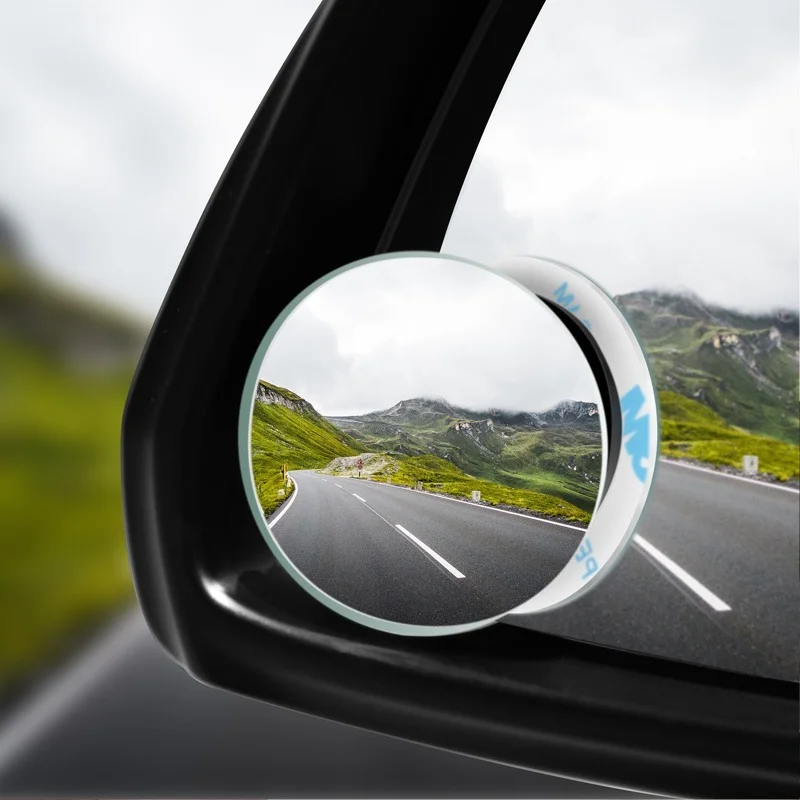 

Car Blind Spot Mirror Side Rear View Mirror 360 Angle Side Wide Rear View Frameless Auto Adjustable Round Mirror Lens