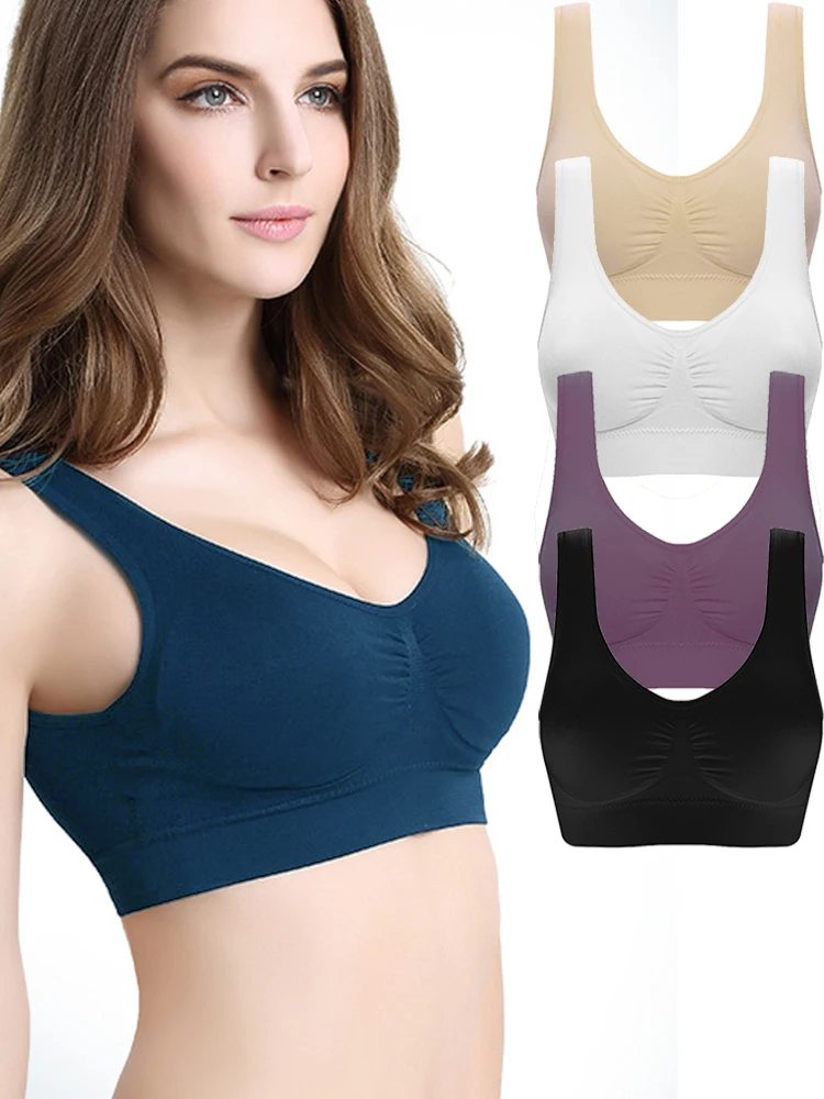 Women Sexy Sport Bras NO Pads Ladies small  seamless single layer chest wrap sleep yoga vest Underwear