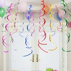 6 шт висят разноцветные завитки кружится вечерние украшения для дня рождения спираль потолочный кружится гирлянда из ПВХ для новогодних праздников, свадебной