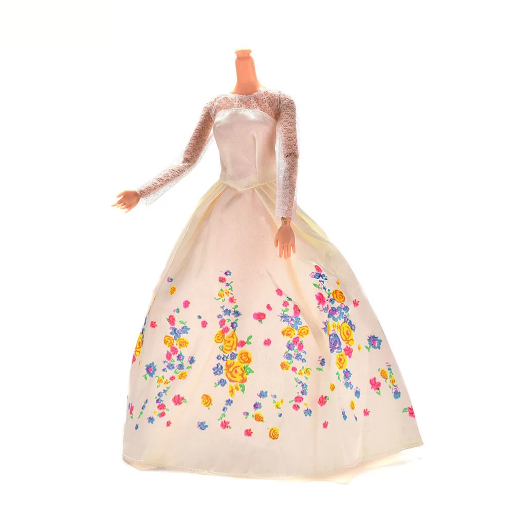 1 шт. оптовая продажа модное белое кружевное платье ручной работы с принтом куклы