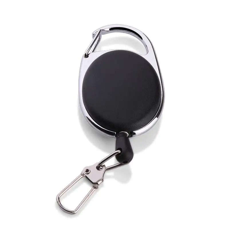 Retractable Pull Badge Reel Zinc Alloy ABS Plastic ID Lanyard Name Tag Card Badge Holder Reels Recoil Belt Key Ring Chain Clips