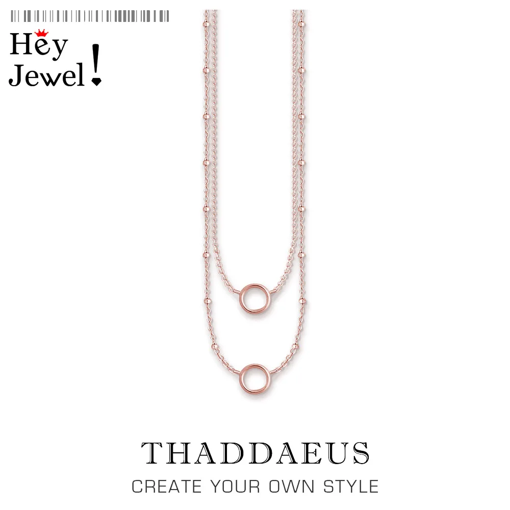 

Charm Necklace Rose Color Double Chi,2020 Brand New Strand Fashion Jewelry Europe 925 Sterling Silver Bijoux Gift For Women