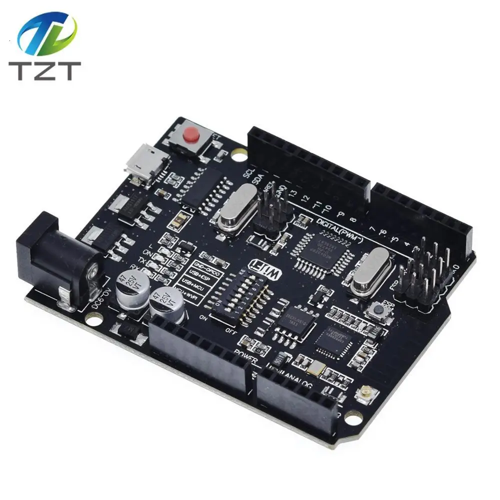 UNO R3 + WiFi ATmega328P ESP8266 (память 32 Мб) Φ CH340G для Arduino Uno NodeMCU WeMos Новое поступление |