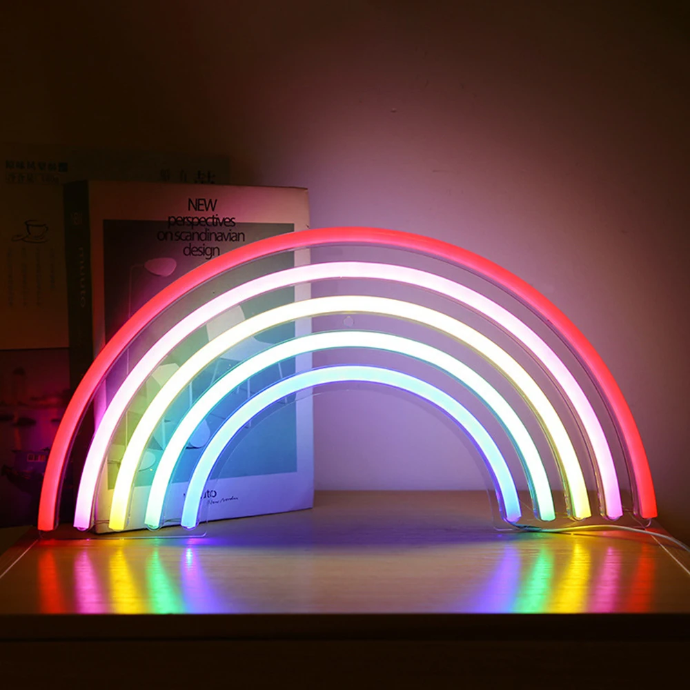 Sale USB LED Neon Sign with Transparent Acrylic Large Panel Hanging Wall Art for Living Room Lamp Party Home Decor P35 | Лампы и
