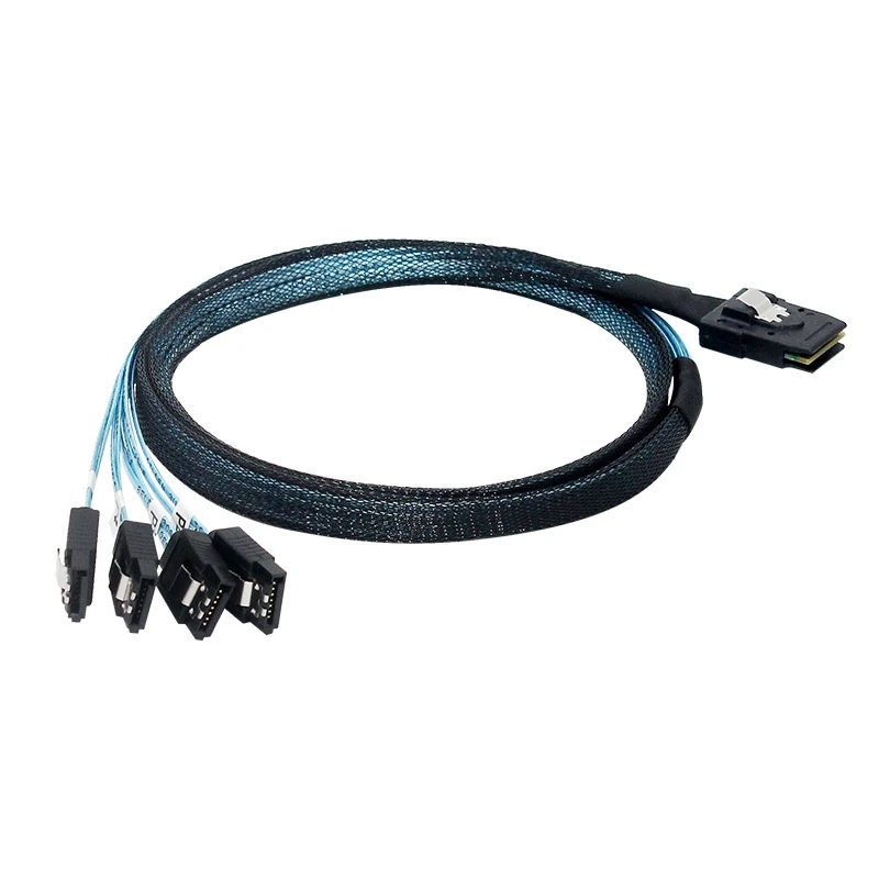 

Mini SAS SFF 8087 to 4XSATA SAS to SATA 3.0 Hard Disk Cable 6Gbps Solid State Drive Connection Cable 1M