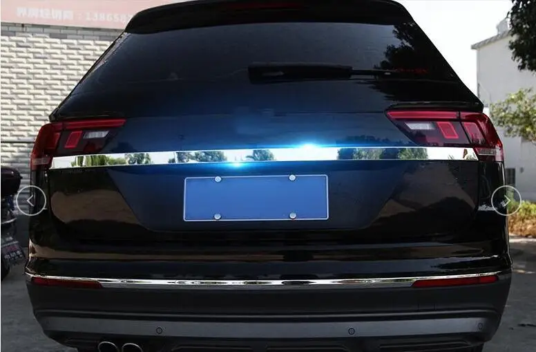 Аксессуары из нержавеющей стали для VW Tiguan 2019 2018 обшивка задней двери багажника