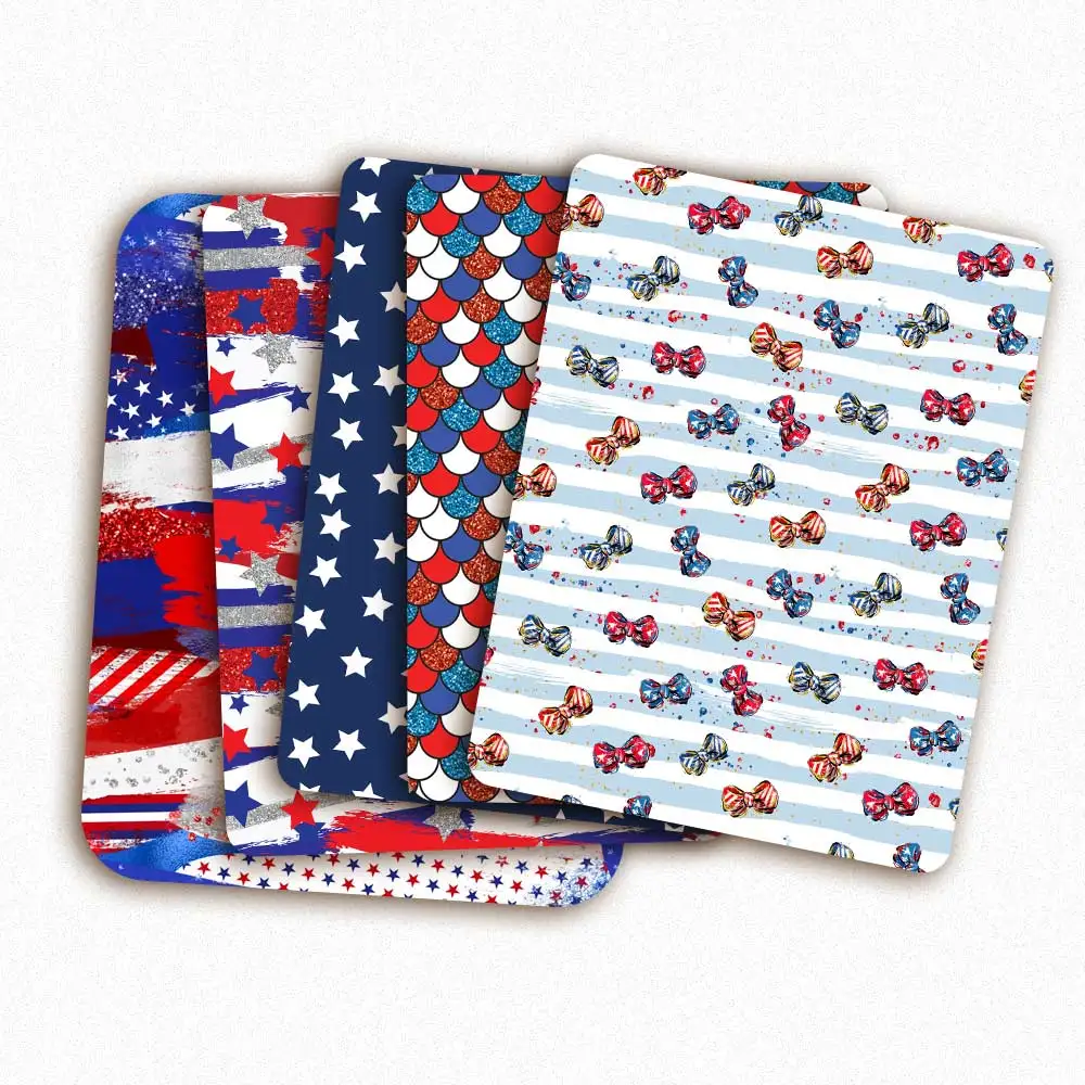 

IBOWS Polyester Cotton Fabric Pentagram Red And Blue Print By The Half Or Meter For Sewing Diy Dress Mask Making 45*145cm 1PC