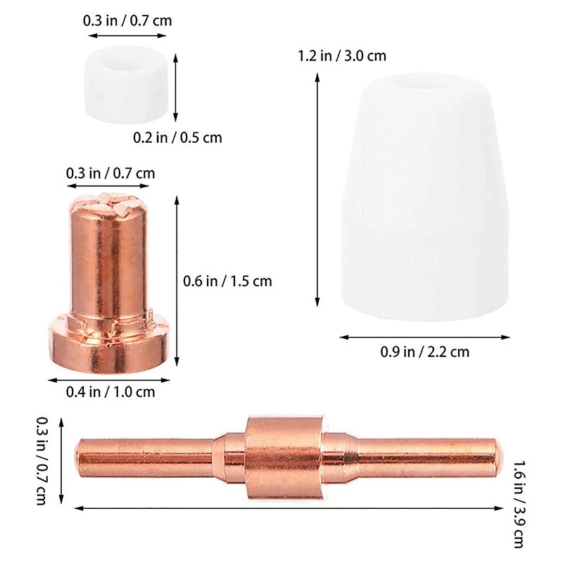 

55Pcs Plasma Cutting Consumables(Extended) Fit Cut40 50 with Plasma Cutter Torch PT31 LG40