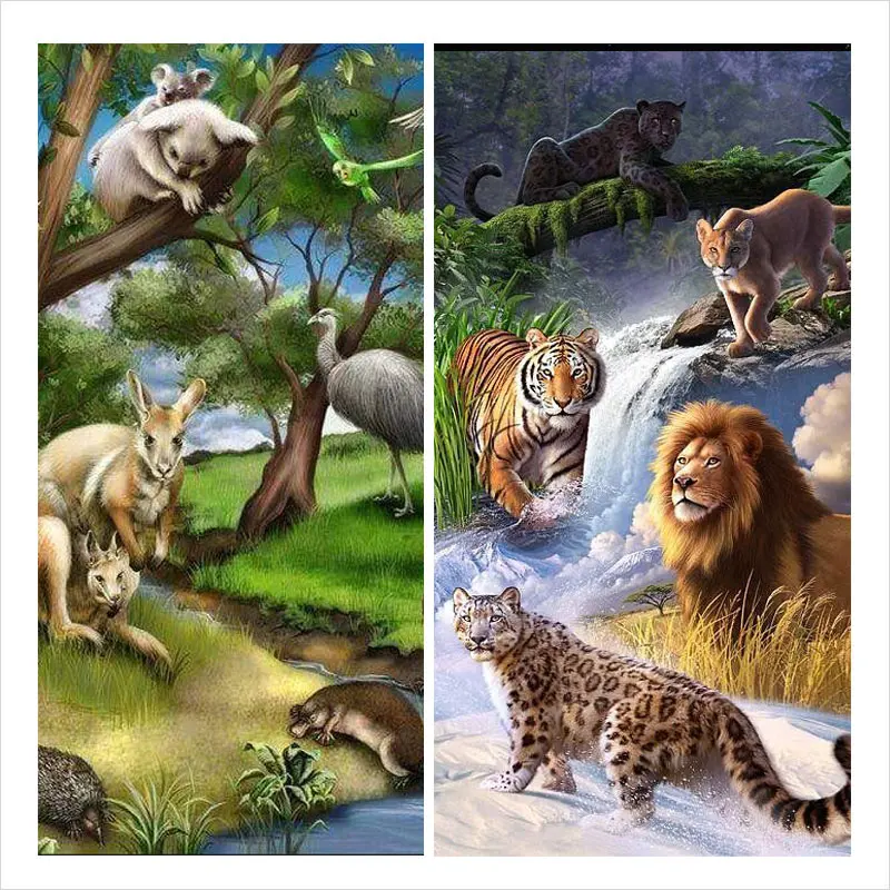 5d алмазная живопись полная квадратная/круглая дрель вышивка с животными