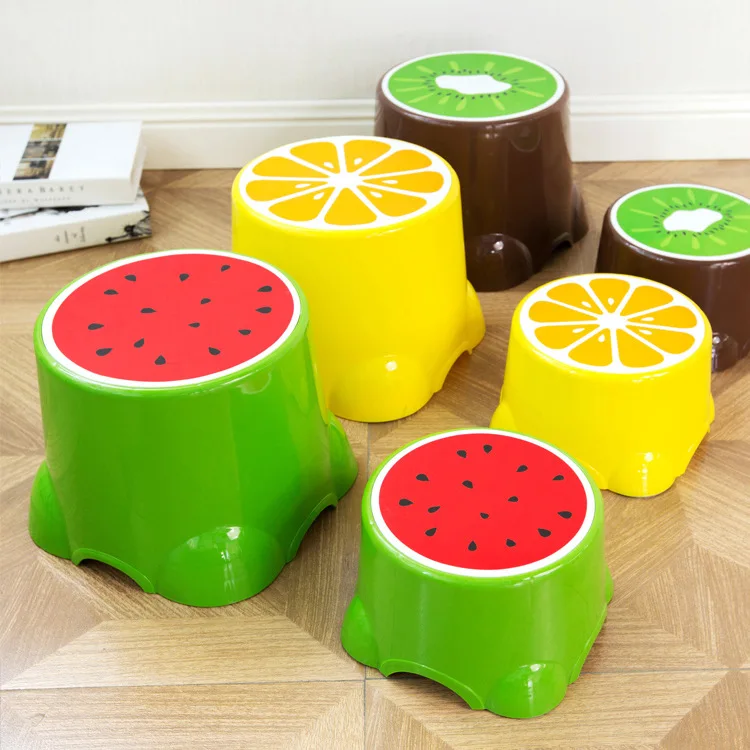 

Children's Fruit Stool Cute Plastic Stool Baby Cartoon Thicken Stool Stool Chair Living Room Furniture