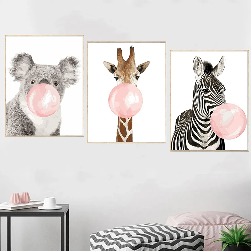 

Gatyztory 3pcs Paint By Numbers For Adults Children Bubble Animal HandPainted Oil Painting Canvas DIY Gift Home Decor 40Ã—50cm