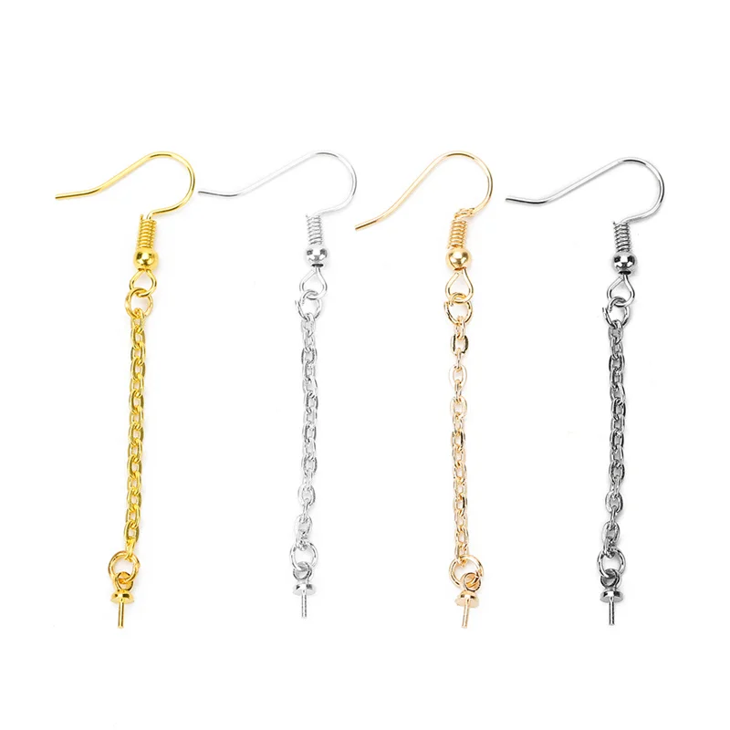 20 штук Цвет золотистый серебристый крючки для сережек провода с проушиной