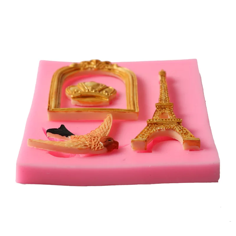 3D силиконовая форма сделай сам Башня Корона Птица мастика инструменты для